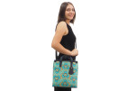Genuine Lamb Leather Bag, Turquoise Blue Tiger Eyes Pattern Fabric Womens Bag, ID KCYC03,Lamb Leather Bag,Sheep Skin Leather Bag Genuine Lamb Leather Bag, Turquoise Blue Tiger Eyes Pattern Fabric Womens Bag, ID KCYC03,Lamb Leather Bag,Sheep Skin Leather Bag
