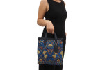 Genuine Lamb Leather Bag, Navy Blue Carnation Pattern Turkish Fabric Womens Bag, ID KCYC05, Leather Bag, Sheep Skin Leather Bag Genuine Lamb Leather Bag, Navy Blue Carnation Pattern Turkish Fabric Womens Bag, ID KCYC05, Leather Bag, Sheep Skin Leather Bag