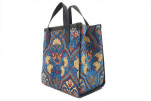 Genuine Lamb Leather Bag, Navy Blue Carnation Pattern Turkish Fabric Womens Bag, ID KCYC05, Leather Bag, Sheep Skin Leather Bag Genuine Lamb Leather Bag, Navy Blue Carnation Pattern Turkish Fabric Womens Bag, ID KCYC05, Leather Bag, Sheep Skin Leather Bag