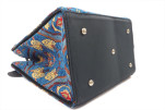 Genuine Lamb Leather Bag, Navy Blue Carnation Pattern Turkish Fabric Womens Bag, ID KCYC05, Leather Bag, Sheep Skin Leather Bag Genuine Lamb Leather Bag, Navy Blue Carnation Pattern Turkish Fabric Womens Bag, ID KCYC05, Leather Bag, Sheep Skin Leather Bag