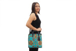 Genuine Lamb Leather Bag, Turquoise Blue Topkapi Palace Tulip Pattern Turkish Fabric Womens Bag,ID KCYC09,Sheep Skin Leather Bag Genuine Lamb Leather Bag, Turquoise Blue Topkapi Palace Tulip Pattern Turkish Fabric Womens Bag,ID KCYC09,Sheep Skin Leather Bag