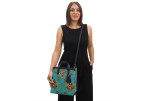 Genuine Lamb Leather Bag, Turquoise Blue Topkapi Palace Tulip Pattern Turkish Fabric Womens Bag,ID KCYC09,Sheep Skin Leather Bag Genuine Lamb Leather Bag, Turquoise Blue Topkapi Palace Tulip Pattern Turkish Fabric Womens Bag,ID KCYC09,Sheep Skin Leather Bag