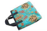 Genuine Lamb Leather Bag, Turquoise Blue Topkapi Palace Tulip Pattern Turkish Fabric Womens Bag,ID KCYC09,Sheep Skin Leather Bag Genuine Lamb Leather Bag, Turquoise Blue Topkapi Palace Tulip Pattern Turkish Fabric Womens Bag,ID KCYC09,Sheep Skin Leather Bag