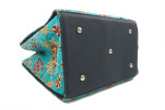 Genuine Lamb Leather Bag, Turquoise Blue Topkapi Palace Tulip Pattern Turkish Fabric Womens Bag,ID KCYC09,Sheep Skin Leather Bag Genuine Lamb Leather Bag, Turquoise Blue Topkapi Palace Tulip Pattern Turkish Fabric Womens Bag,ID KCYC09,Sheep Skin Leather Bag