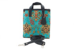 Genuine Lamb Leather Bag, Turquoise Blue Topkapi Palace Tulip Pattern Turkish Fabric Womens Bag,ID KCYC09,Sheep Skin Leather Bag Genuine Lamb Leather Bag, Turquoise Blue Topkapi Palace Tulip Pattern Turkish Fabric Womens Bag,ID KCYC09,Sheep Skin Leather Bag