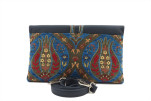 Leather Crossbody Bag, Leather Clutch Bag, ID KCYC46, Navy Blue Morocco Pattern Turkish Fabric Womens Bag,Genuine Sheep Skin Bag Leather Crossbody Bag, Leather Clutch Bag, ID KCYC46, Navy Blue Morocco Pattern Turkish Fabric Womens Bag,Genuine Sheep Skin Bag