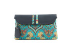 Leather Crossbody Bag, Leather Clutch Bag, ID KCYC47,Turquoise Blue Carnation Pattern Fabric Womens Bag,Genuine Lamb Leather Bag Leather Crossbody Bag, Leather Clutch Bag, ID KCYC47,Turquoise Blue Carnation Pattern Fabric Womens Bag,Genuine Lamb Leather Bag