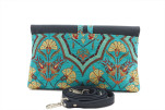 Leather Crossbody Bag, Leather Clutch Bag, ID KCYC47,Turquoise Blue Carnation Pattern Fabric Womens Bag,Genuine Lamb Leather Bag Leather Crossbody Bag, Leather Clutch Bag, ID KCYC47,Turquoise Blue Carnation Pattern Fabric Womens Bag,Genuine Lamb Leather Bag