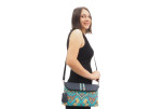 Leather Crossbody Bag, Leather Clutch Bag, ID KCYC47,Turquoise Blue Carnation Pattern Fabric Womens Bag,Genuine Lamb Leather Bag Leather Crossbody Bag, Leather Clutch Bag, ID KCYC47,Turquoise Blue Carnation Pattern Fabric Womens Bag,Genuine Lamb Leather Bag