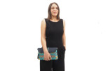 Leather Crossbody Bag, Leather Clutch Bag, ID KCYC47,Turquoise Blue Carnation Pattern Fabric Womens Bag,Genuine Lamb Leather Bag Leather Crossbody Bag, Leather Clutch Bag, ID KCYC47,Turquoise Blue Carnation Pattern Fabric Womens Bag,Genuine Lamb Leather Bag