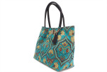 Fabric Woman Hand Bag,Turquoise Blue Carnation Pattern Turkish Fabric Bag, ID KCYC64,Lamb Leather Bag,Genuine Sheep Skin Leather Fabric Woman Hand Bag,Turquoise Blue Carnation Pattern Turkish Fabric Bag, ID KCYC64,Lamb Leather Bag,Genuine Sheep Skin Leather