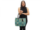 Fabric Woman Hand Bag,Turquoise Blue Carnation Pattern Turkish Fabric Bag, ID KCYC64,Lamb Leather Bag,Genuine Sheep Skin Leather Fabric Woman Hand Bag,Turquoise Blue Carnation Pattern Turkish Fabric Bag, ID KCYC64,Lamb Leather Bag,Genuine Sheep Skin Leather