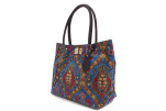 Fabric Woman Hand Bag, Navy Blue Morocco Pattern Turkish Fabric Bag, ID KCYC61, Lamb Leather Bag, Genuine Sheep Skin Leather Bag Fabric Woman Hand Bag, Navy Blue Morocco Pattern Turkish Fabric Bag, ID KCYC61, Lamb Leather Bag, Genuine Sheep Skin Leather Bag