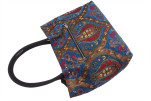 Fabric Woman Hand Bag, Navy Blue Morocco Pattern Turkish Fabric Bag, ID KCYC61, Lamb Leather Bag, Genuine Sheep Skin Leather Bag Fabric Woman Hand Bag, Navy Blue Morocco Pattern Turkish Fabric Bag, ID KCYC61, Lamb Leather Bag, Genuine Sheep Skin Leather Bag