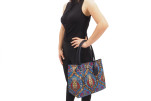Fabric Woman Hand Bag, Navy Blue Morocco Pattern Turkish Fabric Bag, ID KCYC61, Lamb Leather Bag, Genuine Sheep Skin Leather Bag Fabric Woman Hand Bag, Navy Blue Morocco Pattern Turkish Fabric Bag, ID KCYC61, Lamb Leather Bag, Genuine Sheep Skin Leather Bag