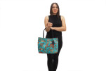 Fabric Woman Hand Bag, Turquoise Blue Caucasus Carnation Carnation Pattern Turkish Fabric Bag, ID KCYC62, Genuine Sheep Skin Bag Fabric Woman Hand Bag, Turquoise Blue Caucasus Carnation Carnation Pattern Turkish Fabric Bag, ID KCYC62, Genuine Sheep Skin Bag