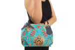 Fabric Woman Hand Bag, Turquoise Blue Topkapi Palace Tulip Pattern Turkish Fabric Bag, ID KCYC27,Genuine Sheep Skin Leather Bag Fabric Woman Hand Bag, Turquoise Blue Topkapi Palace Tulip Pattern Turkish Fabric Bag, ID KCYC27,Genuine Sheep Skin Leather Bag