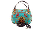 Fabric Woman Hand Bag, Turquoise Blue Topkapi Palace Tulip Pattern Turkish Fabric Bag, ID KCYC27,Genuine Sheep Skin Leather Bag Fabric Woman Hand Bag, Turquoise Blue Topkapi Palace Tulip Pattern Turkish Fabric Bag, ID KCYC27,Genuine Sheep Skin Leather Bag