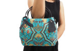 Fabric Woman Hand Bag, Turquoise Blue Carnation Pattern Turkish Fabric Bag ,ID KCYC20, Fabric Woman Bag, Genuine Sheep Skin Bag Fabric Woman Hand Bag, Turquoise Blue Carnation Pattern Turkish Fabric Bag ,ID KCYC20, Fabric Woman Bag, Genuine Sheep Skin Bag