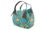 Fabric Woman Hand Bag, Turquoise Blue Carnation Pattern Turkish Fabric Bag ,ID KCYC20, Fabric Woman Bag, Genuine Sheep Skin Bag Fabric Woman Hand Bag, Turquoise Blue Carnation Pattern Turkish Fabric Bag ,ID KCYC20, Fabric Woman Bag, Genuine Sheep Skin Bag