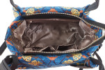 Fabric Woman Hand Bag, Navy Blue Carnation Pattern Turkish Fabric Woman Bag, ID KCYC25, Genuine Sheep Skin Woman Leather Bag Fabric Woman Hand Bag, Navy Blue Carnation Pattern Turkish Fabric Woman Bag, ID KCYC25, Genuine Sheep Skin Woman Leather Bag
