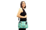 Fabric Woman Hand Bag, Turquoise Blue Tiger Eyes Pattern Turkish Fabric Bag, ID KCYC22, Woman Bag,Genuine Sheep Skin Leather Bag Fabric Woman Hand Bag, Turquoise Blue Tiger Eyes Pattern Turkish Fabric Bag, ID KCYC22, Woman Bag,Genuine Sheep Skin Leather Bag