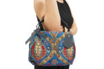 Fabric Woman Hand Bag, Navy Blue Morocco Pattern Turkish Fabric Bag, ID KCYC23, Fabric Women Bag, Genuine Sheep Skin Leather Bag Fabric Woman Hand Bag, Navy Blue Morocco Pattern Turkish Fabric Bag, ID KCYC23, Fabric Women Bag, Genuine Sheep Skin Leather Bag