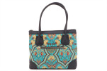 Fabric Woman Hand Bag, Turquoise Blue Carnation Pattern Turkish Fabric Bag, ID KCYC87, Lamb Leather Bag, Genuine Sheep Skin Bag Fabric Woman Hand Bag, Turquoise Blue Carnation Pattern Turkish Fabric Bag, ID KCYC87, Lamb Leather Bag, Genuine Sheep Skin Bag