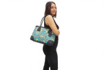 Fabric Woman Hand Bag, Turquoise Blue Carnation Pattern Turkish Fabric Bag, ID KCYC87, Lamb Leather Bag, Genuine Sheep Skin Bag Fabric Woman Hand Bag, Turquoise Blue Carnation Pattern Turkish Fabric Bag, ID KCYC87, Lamb Leather Bag, Genuine Sheep Skin Bag