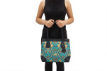 Fabric Woman Hand Bag, Turquoise Blue Carnation Pattern Turkish Fabric Bag, ID KCYC87, Lamb Leather Bag, Genuine Sheep Skin Bag Fabric Woman Hand Bag, Turquoise Blue Carnation Pattern Turkish Fabric Bag, ID KCYC87, Lamb Leather Bag, Genuine Sheep Skin Bag