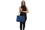 Fabric Woman Hand Bag, Navy Blue Arabian Night Pattern Turkish Fabric Bag, ID KCYC82, Lamb Leather Bag, Genuine Sheep Skin Bag Fabric Woman Hand Bag, Navy Blue Arabian Night Pattern Turkish Fabric Bag, ID KCYC82, Lamb Leather Bag, Genuine Sheep Skin Bag