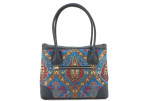 Fabric Woman Hand Bag, Navy Blue Morocco Pattern Turkish Fabric Bag, ID KCYC83, Lamb Leather Bag, Genuine Sheep Skin Leather Bag Fabric Woman Hand Bag, Navy Blue Morocco Pattern Turkish Fabric Bag, ID KCYC83, Lamb Leather Bag, Genuine Sheep Skin Leather Bag