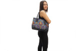 Fabric Woman Hand Bag, Navy Blue Morocco Pattern Turkish Fabric Bag, ID KCYC83, Lamb Leather Bag, Genuine Sheep Skin Leather Bag Fabric Woman Hand Bag, Navy Blue Morocco Pattern Turkish Fabric Bag, ID KCYC83, Lamb Leather Bag, Genuine Sheep Skin Leather Bag