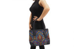 Fabric Woman Hand Bag, Navy Blue Morocco Pattern Turkish Fabric Bag, ID KCYC83, Lamb Leather Bag, Genuine Sheep Skin Leather Bag Fabric Woman Hand Bag, Navy Blue Morocco Pattern Turkish Fabric Bag, ID KCYC83, Lamb Leather Bag, Genuine Sheep Skin Leather Bag