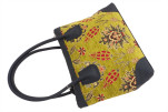 Fabric Woman Hand Bag, Pistachio Green Topkapi Palace Tulip Pattern Fabric Bag, ID KCYC85, Lamb Leather Bag, Genuine Leather Bag Fabric Woman Hand Bag, Pistachio Green Topkapi Palace Tulip Pattern Fabric Bag, ID KCYC85, Lamb Leather Bag, Genuine Leather Bag
