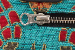 Fabric Woman Hand Bag, Turquoise Blue Topkapi Palace Tulip Pattern Fabric Bag, ID KCYC86, Lamb Leather Bag, Genuine Leather Bag Fabric Woman Hand Bag, Turquoise Blue Topkapi Palace Tulip Pattern Fabric Bag, ID KCYC86, Lamb Leather Bag, Genuine Leather Bag