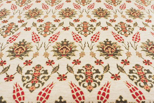 Upholstery Fabric, Turkish Fabric By the Meter, By the Yard, Beige Tulip Pattern Chenille Upholstery Fabric Upholstery Fabric, Turkish Fabric By the Meter, By the Yard, Beige Tulip Pattern Chenille Upholstery Fabric