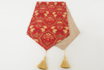 Table Runner, Red Carnation Pattern Turkish Chenille Fabric Table Runner, Fabric Table Linens, Dining Table Runner, Farmhouse Table Runner, Red Carnation Pattern Turkish Chenille Fabric Table Runner, Fabric Table Linens, Dining Table Runner, Farmhouse