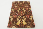 Table Runner, Brown Carnation Pattern Turkish Chenille Fabric Table Runner, Fabric Table Linens, Dining Table Runner, Farmhouse Table Runner, Brown Carnation Pattern Turkish Chenille Fabric Table Runner, Fabric Table Linens, Dining Table Runner, Farmhouse