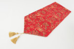 Table Runner, Red Caucasus Carnation Pattern Turkish Chenille Fabric Table Runner, Fabric Table Linens, Dining Table Runner Table Runner, Red Caucasus Carnation Pattern Turkish Chenille Fabric Table Runner, Fabric Table Linens, Dining Table Runner