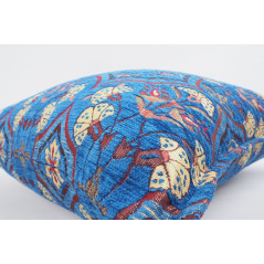 Fabric Pillow,Fabric Pillow 20x20,Navy Blue Carnation Pattern Turkish Jacquard Fabric Pillow Cover, Throw Pillow, Lumbar Pillows