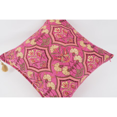 Fabric Pillow,Fabric Pillow 20x20,Mazenda Pink Carnation Pattern Turkish Jacquard Fabric Pillow,Throw Pillow Case,Lumbar Pillows
