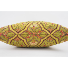 Fabric Pillow,Fabric Pillow 20x20,Pistachio Green Carnation Pattern Turkish Jacquard Fabric Pillow, Throw Pillow, Lumbar Pillows
