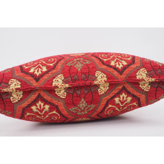 Fabric Pillow,Fabric Pillow 20x20, Red Carnation Pattern Turkish Jacquard Fabric Pillow Cover, Throw Pillow Case, Lumbar Pillows