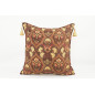 Fabric Pillow,Fabric Pillow 20x20,Brown Carnation Pattern Turkish Jacquard Fabric Pillow Cover,Throw Pillow Case, Lumbar Pillows