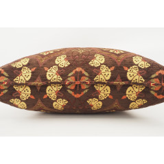 Fabric Pillow,Fabric Pillow 20x20,Brown Carnation Pattern Turkish Jacquard Fabric Pillow Cover,Throw Pillow Case,Lumbar Pillows