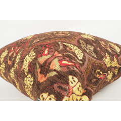 Fabric Pillow,Fabric Pillow 20x20,Brown Carnation Pattern Turkish Jacquard Fabric Pillow Cover,Throw Pillow Case,Lumbar Pillows