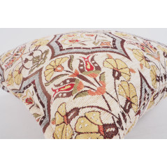 Fabric Pillow,Fabric Pillow 20x20,Beige Carnation Pattern Turkish Jacquard Fabric Pillow Cover,Throw Pillow Case, Lumbar Pillows