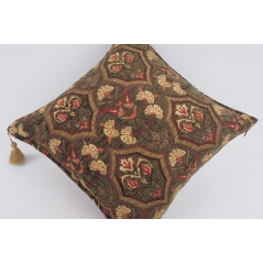 Fabric Pillow,Fabric Pillow 20x20,Moss Green Carnation Pattern Turkish Jacquard Fabric Pillow, Throw Pillow Case, Lumbar Pillows