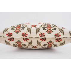 Fabric Pillow, Fabric Pillow 20x20,Beige Topkapi Palace Tulip Pattern Turkish Jacquard Fabric Pillow,Chenille Fabric Pillow Case